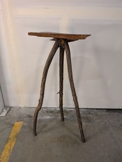 Rustic Live Edge Wood Slab Accent Table