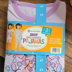 Girls 4T 4 Pcs New Members Mark Pijamas