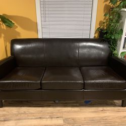 Dark brown Couch, Chair and Ottoman