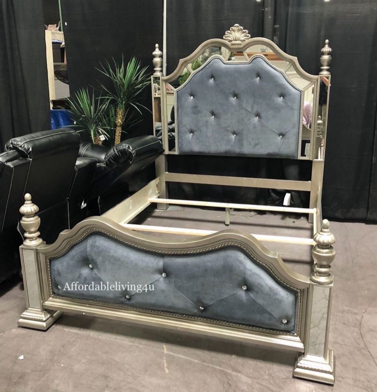 Queen Silver Bed Frame Brand New In Box