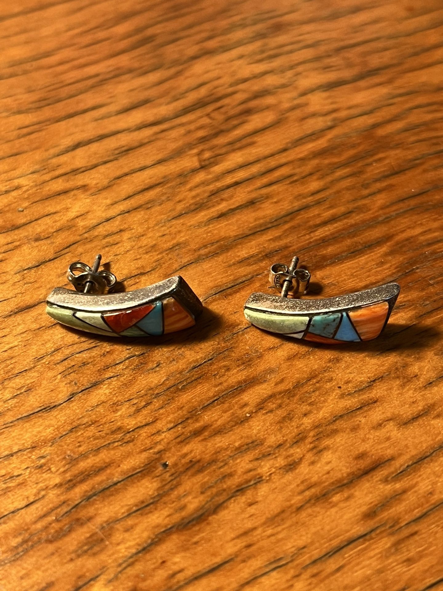 Sterling Calvin Native American Ear Rings