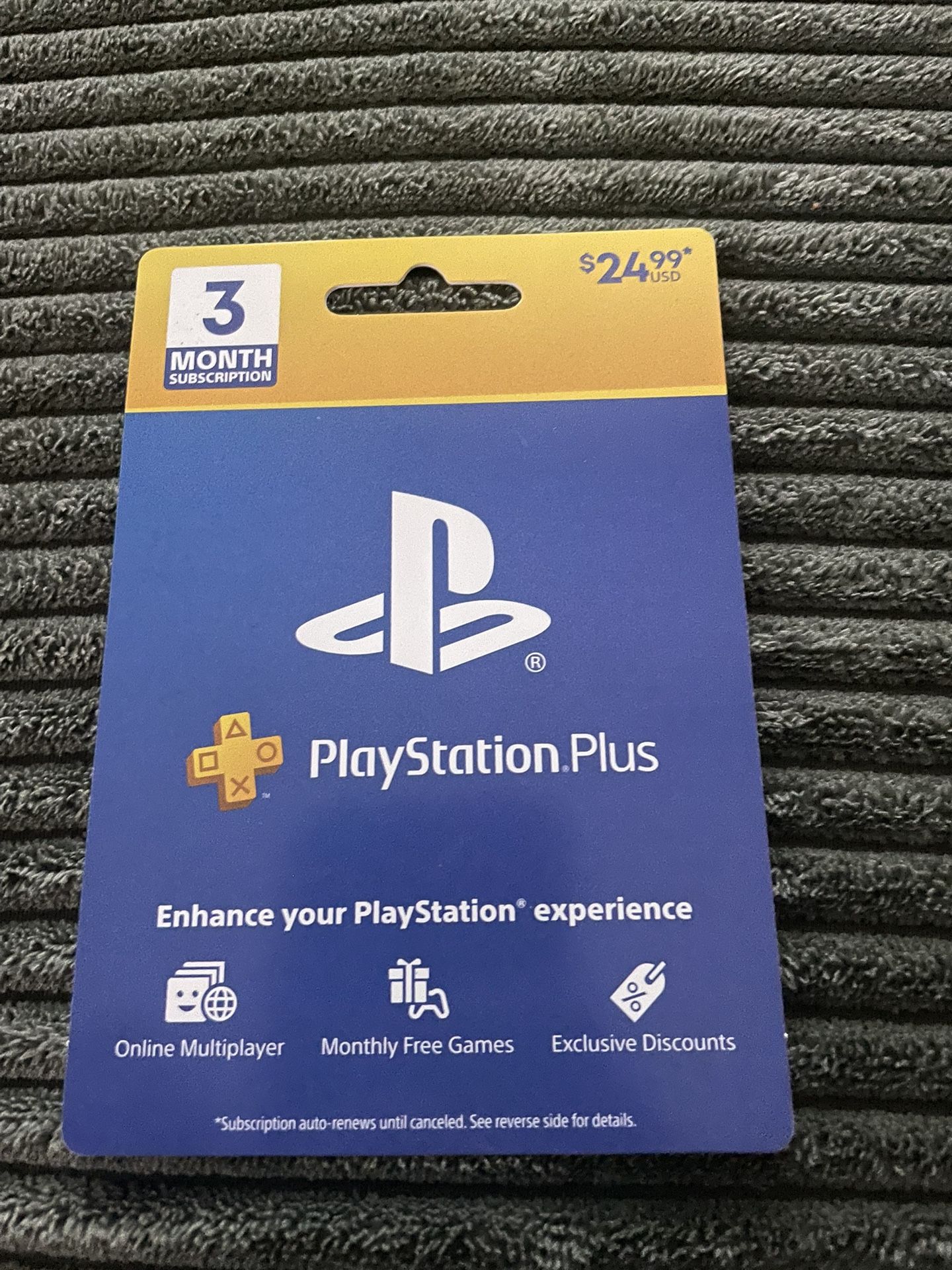 3 - Month PlayStation Plus Code - Unused
