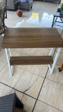 Wood Top Desk with Lower Shelf