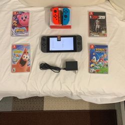 Nintendo Switch Bundle – Extra Joy-Cons + 5 Games (Great Condition) 