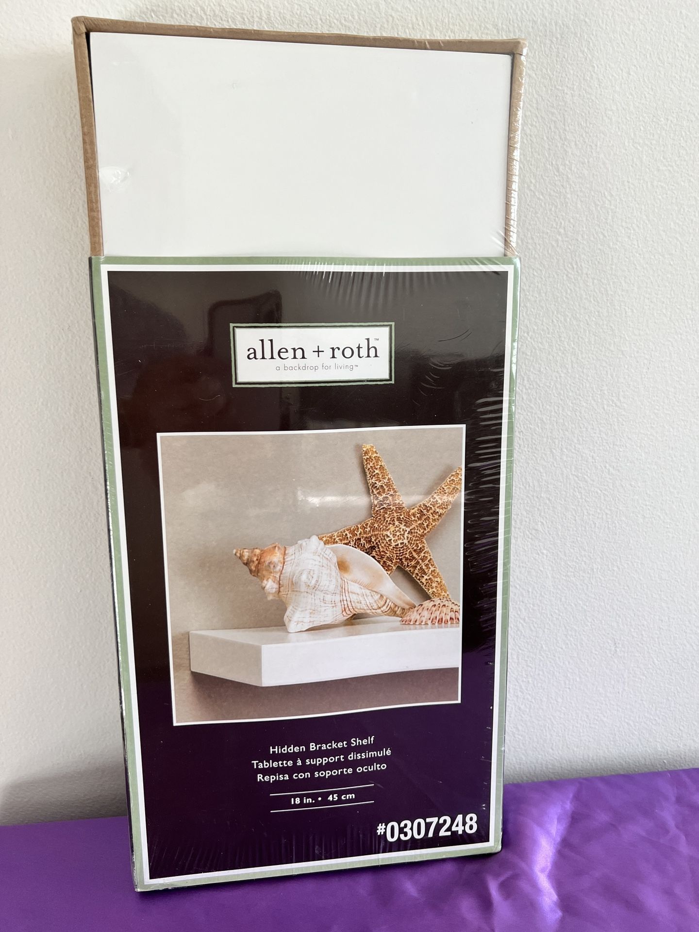 Allen + Roth Hidden Bracket Floating Shelf- White- NEW
