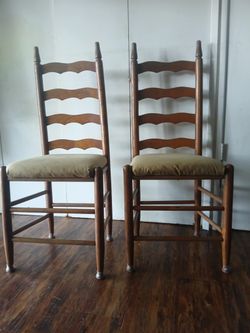 2 Rustic French ladder back chairs