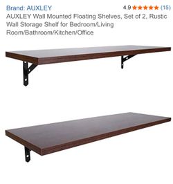 AUXLEY Wall Mounted Floating Shelves, Set of 2