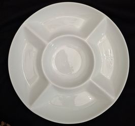 Dario Farruci Designs White Ceramic Divided Serving Platter