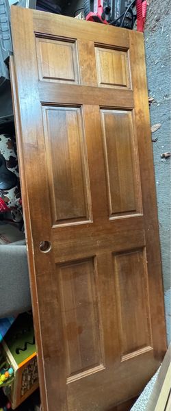 2 6 panel solid wood doors
