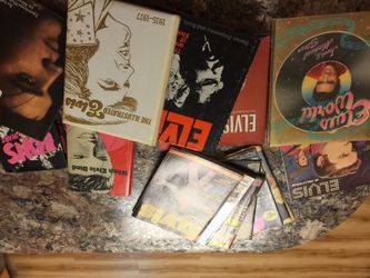 Vintage Elvis hardcovers and magazines