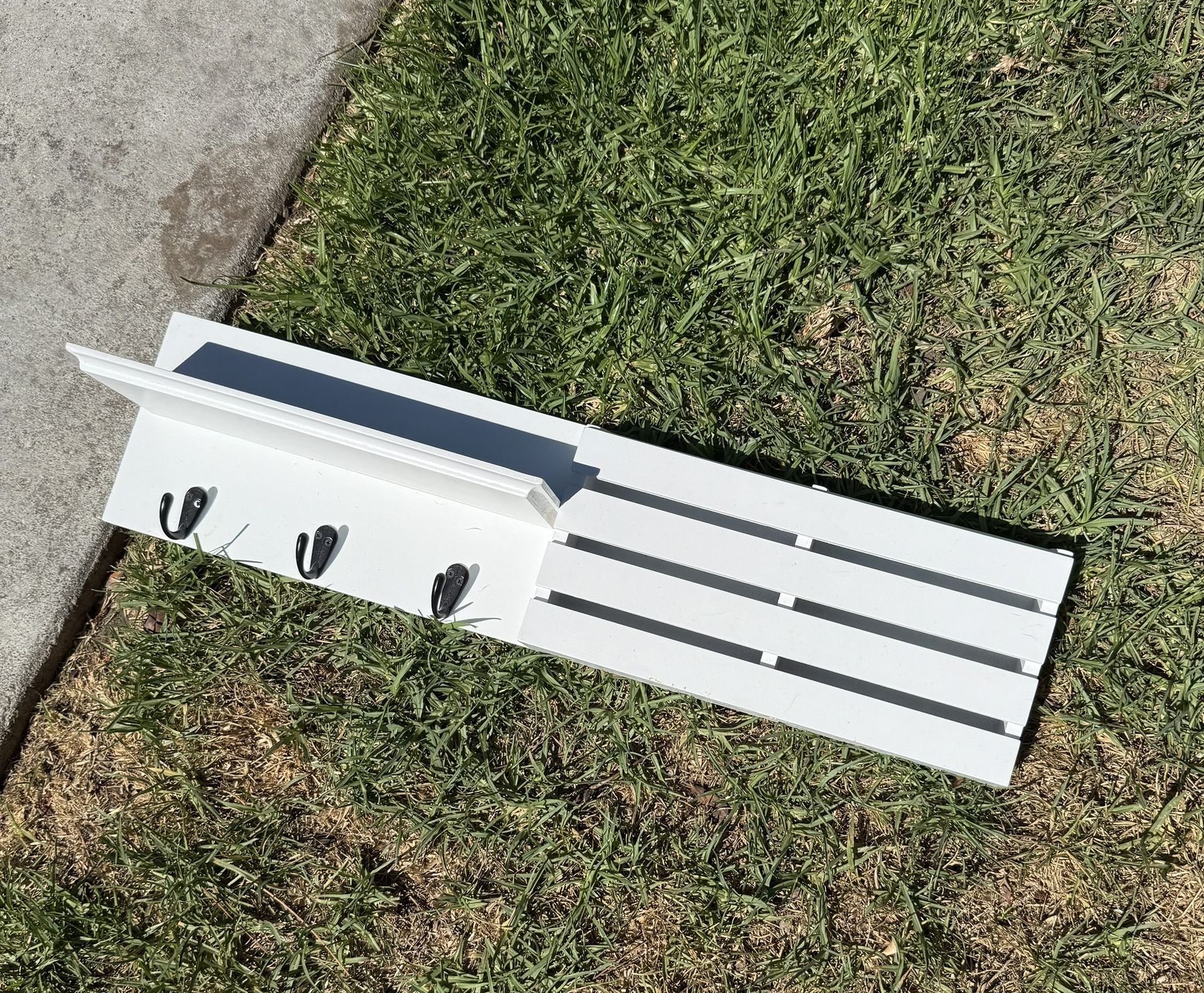 Wall Shelf With Storage And Hooks