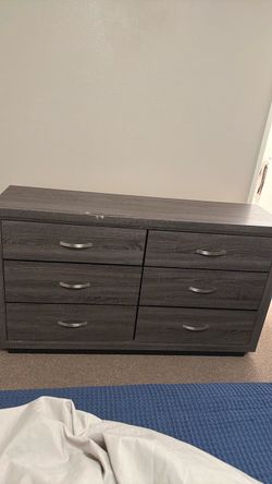Grey Wood & Steel Dresser