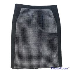 J. Crew The Pencil Skirt Wool Houndstooth Design