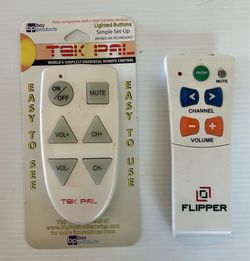 Flipper & Tek Pal Universal TV Remotes for Seniors or Visually Impaired