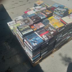 2  Pallets Of DvDs - 1 Pallet Of CDs PLUS a Storage Locker Full Of Dvds, Blu-ray, Cds, Vhs, And Video Games