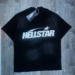 Black Rhinestone HellStar T-Shirt (Medium)