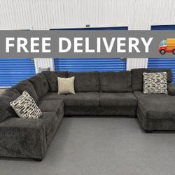 Large Gray Ashley Sectional Free Delivery