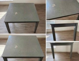 Dark Gray Wooden Dining Table