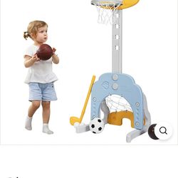 3-in-1 Adjustable Kids Basketball Hoop Sports Set