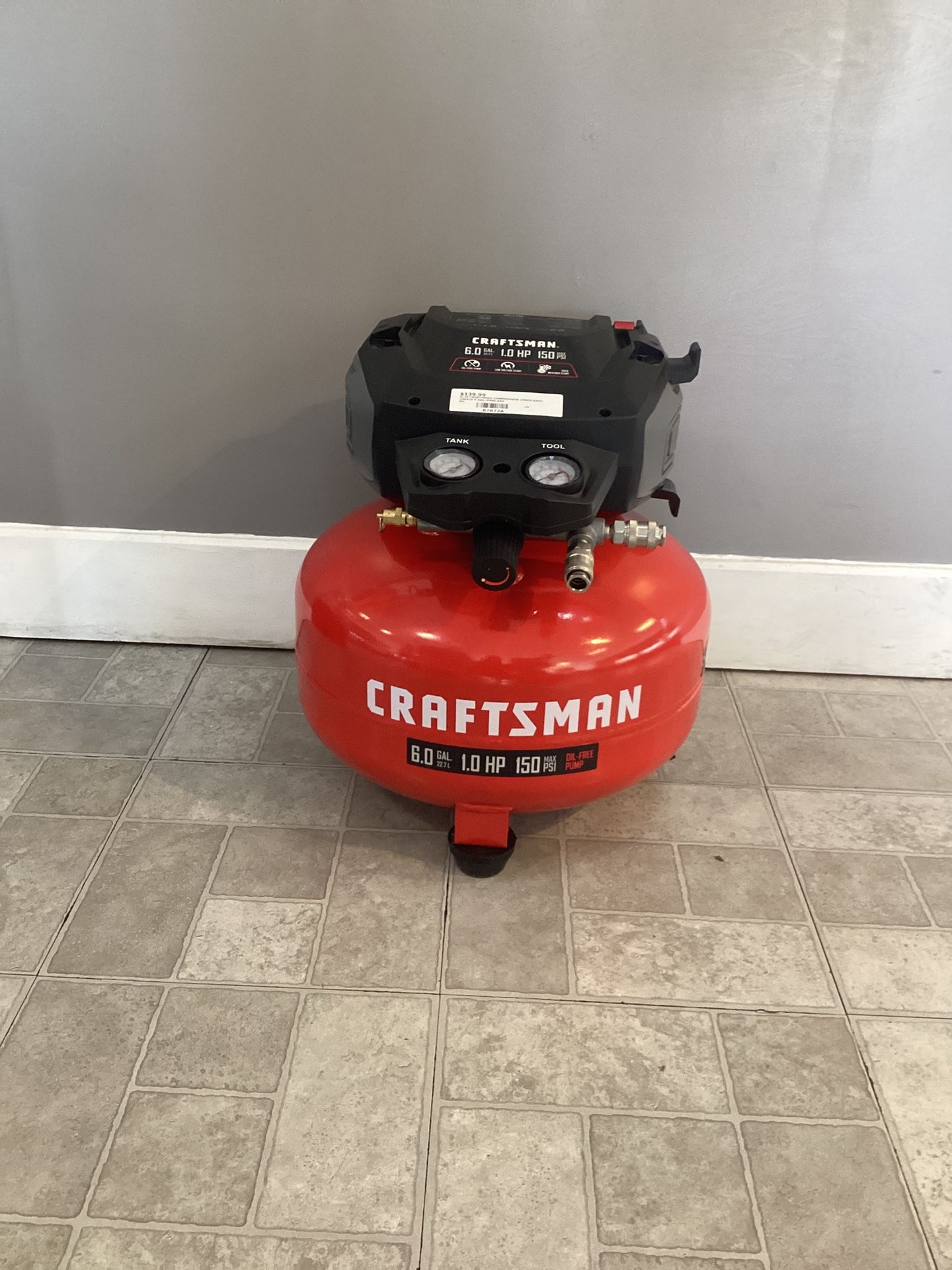 Craftsman 6.0 Gallon 1hp 150max Psi Air Compressor 
