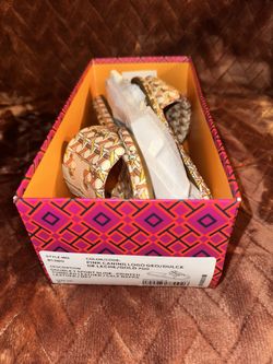 Authentic Tory Burch Double T Slides - Size 8