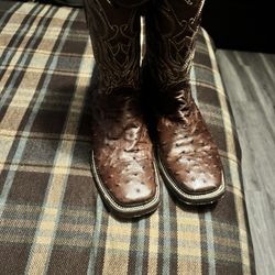 Chocolate Brown Original Ostrich Boots