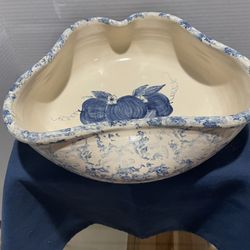 E. P. Pottery Apple Shaped Stoneware Mixing Bowl