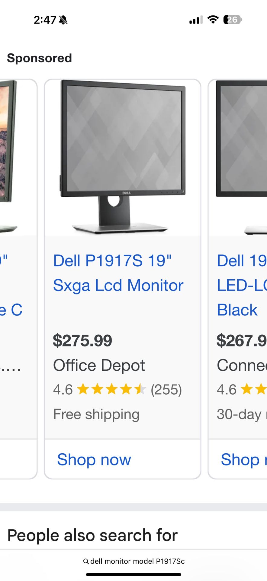 Dell Monitor Model:P1917Sc