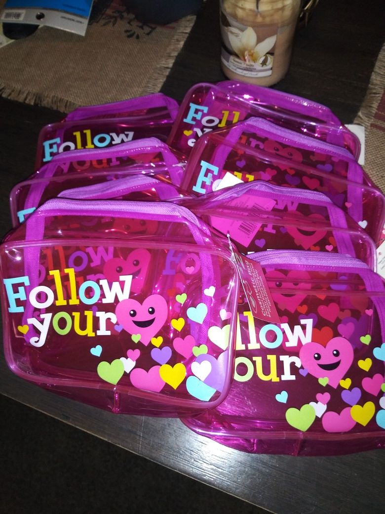 Plastic Follow Your Heart Pencil Bags