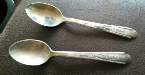 Crosby Brand ..Silver baby spoons...