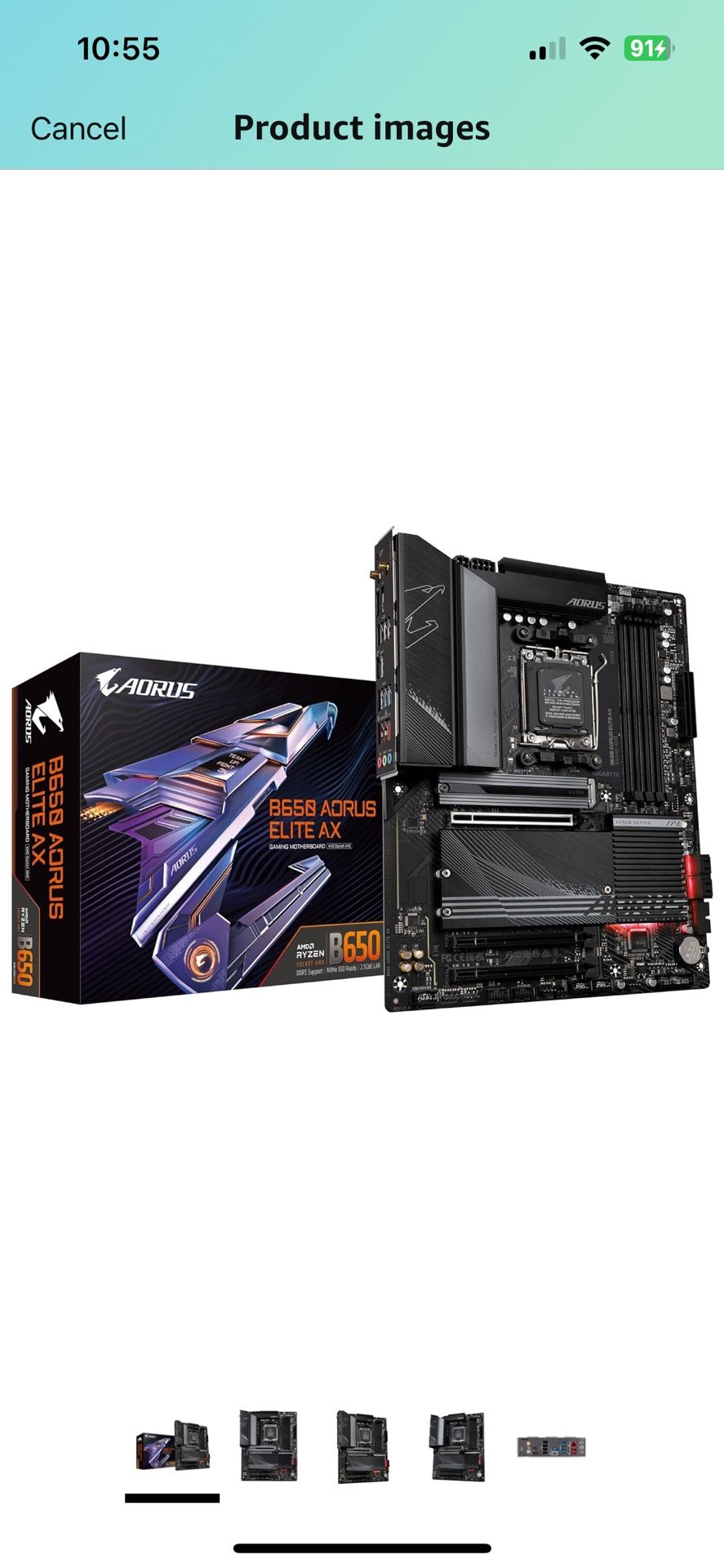 GIGABYTE B650 AORUS Elite AX AMD B650 ATX Motherboard with DDR5, PCIe 5.0, WiFi 6E, 5-Year Warranty