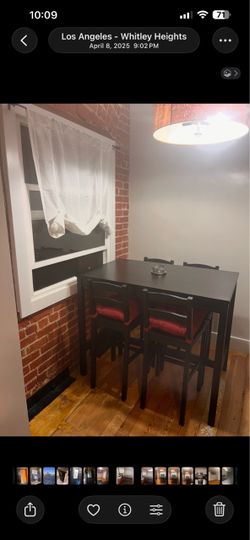 Dark Wood Bar Table with 4 Chairs