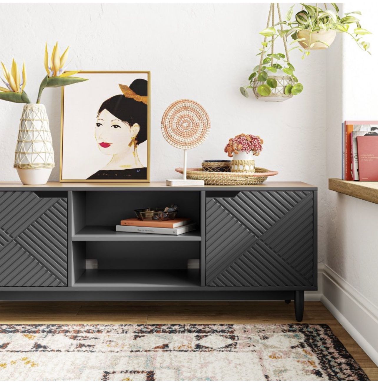Touraco TV Stand for TVs up to 60" Black - Opalhouse