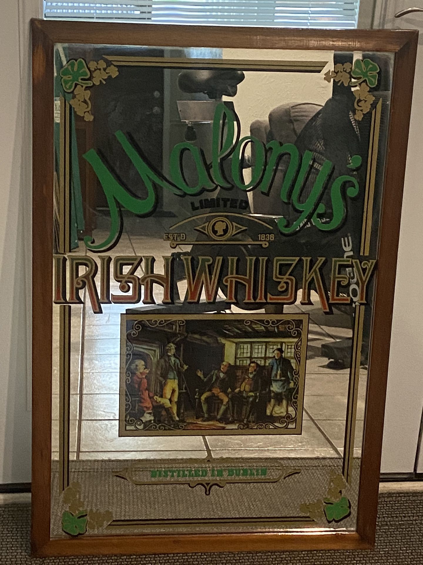 Malony’s Irish Whiskey Vintage Mirror