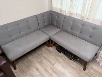 Gray Corner Dining Nook Bench