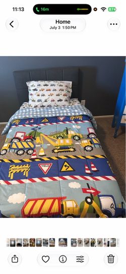 Kids Construction Truck Bedding Set