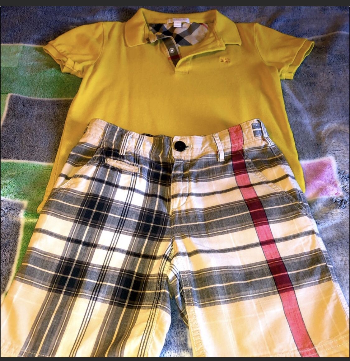 Luxury Burberry Polo & Shorts Outfit For Boys