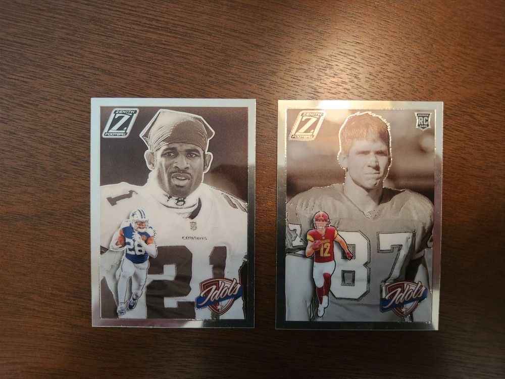 2024 Zenith Panini IDOLS CARDS, DEION SANDERS AND ED McCAFFREY BASEBALL CARDS