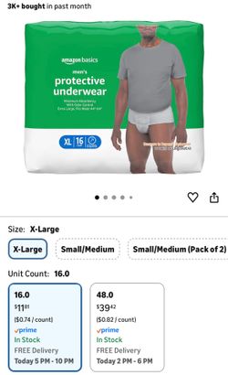 Adult men’s diaper 4 packs of 16