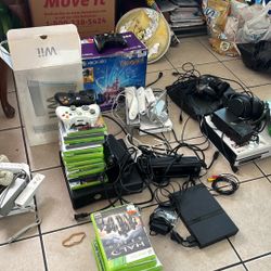 2ex Box 360 With Evenly Thing  Controller And Remote Controls And Games In Good Condition 1 Ex Box 1 With All The Cables Just Needs 1 Remote 3 Wii  No