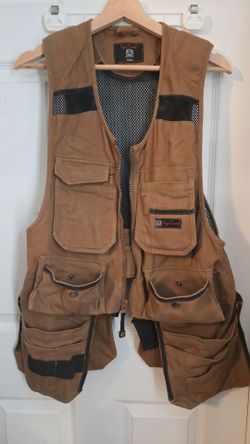 Tigertrend brown mesh canvas tool work vest Sz Small