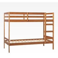 Walker Edison Modern Twin-Size Children's Bed Frame Bedroom, Twin-Size, Caramel