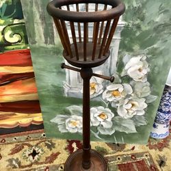 Antique Wood Planter Stand (Height 27”)