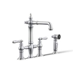 KOHLER
Artifacts 2-Handle Bridge Kitchen Faucet with Lever Handles and Side Spray in Vibrant Polished chrome