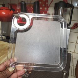 glass holding  appetizer plates