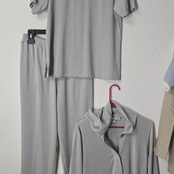 Patchington Women’s 3-Piece Lounge Set – Gray, Size Small, Made in Canada