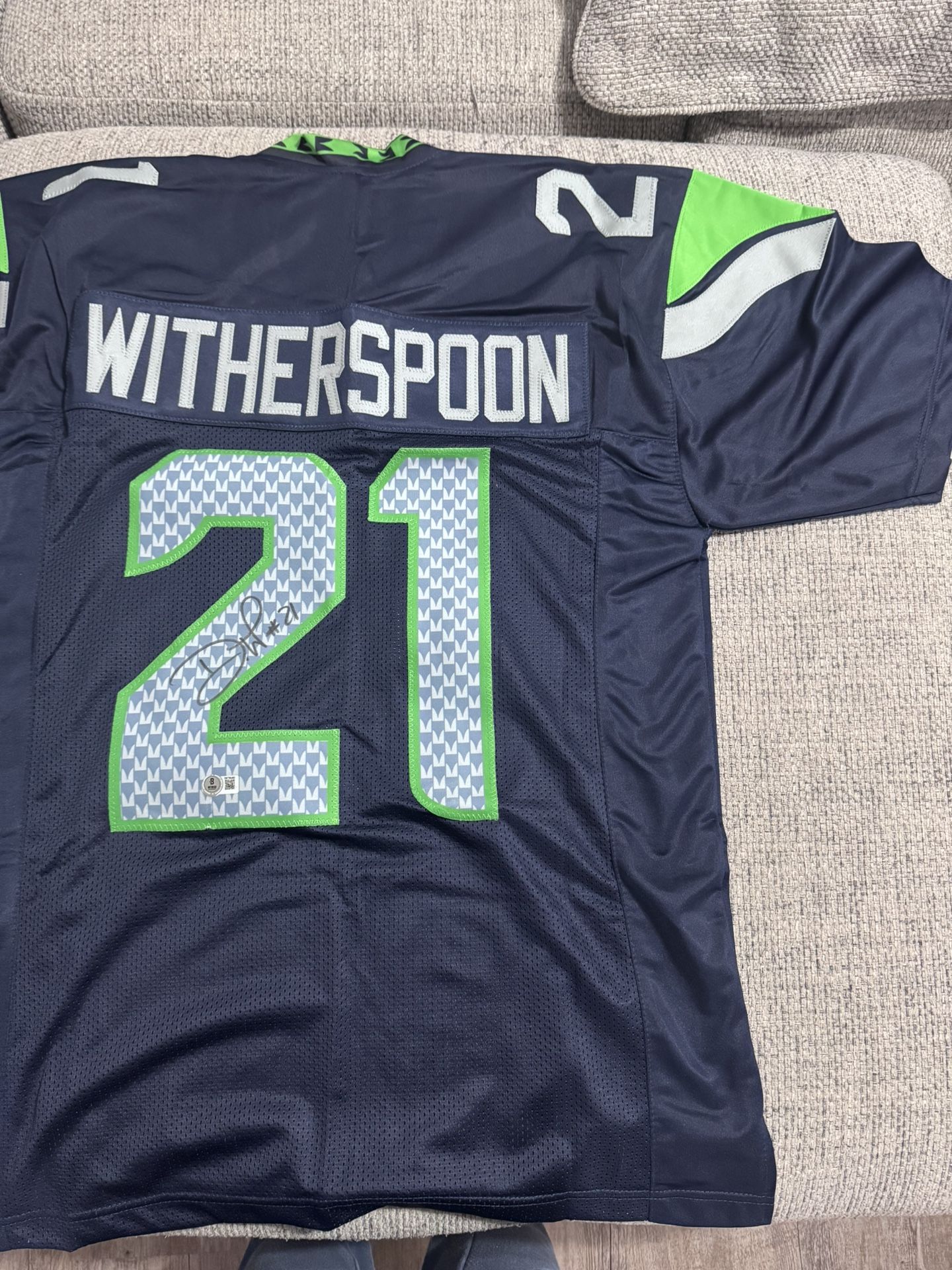 Devon Witherspoon Signed Autograph Custom Jersey -Beckett COA - Seattle Seahawks