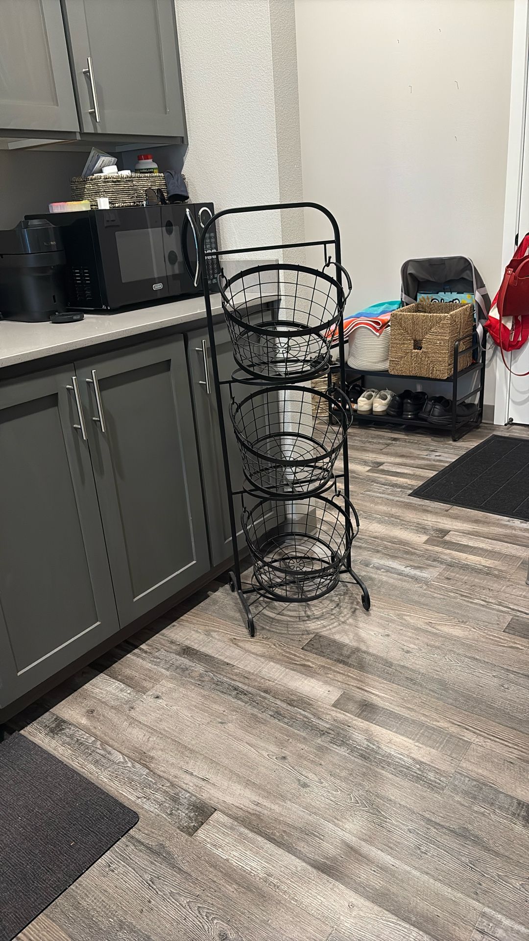 Three Basket Metal Shelf