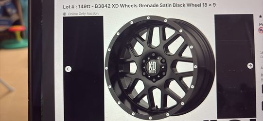 New Wheels Grenade Satin Black Wheel, 18” X  9” (B3842)