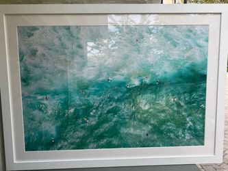 Gray Malin Large Framed Aerial Surfer Photograph – 32” x 48” Photo
